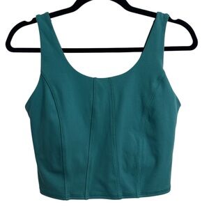 Teal Green Women's Crop Top with Built In Bra